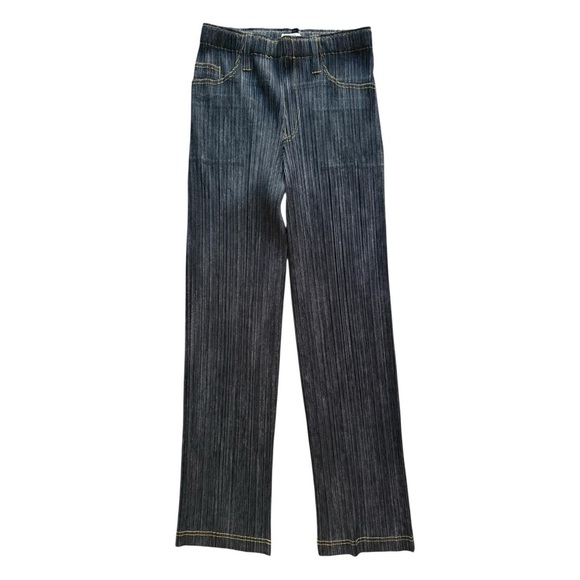 RARE Pleats Please Issey Miyake denim print pants - Picture 1 of 6